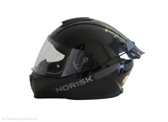 Capacete Norisk Razoável black brilhante com viseira transparente OPORTUNIDADE