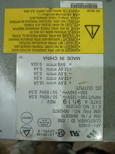 Fonte de alimentação AT para pc antigo 