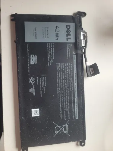 Bateria notebook WDX0R da Dell, com capacidade de 42Wh (11,4V, 3500mAh original com flat