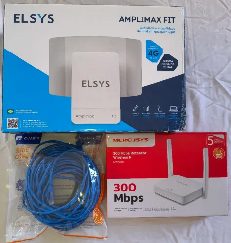 Vendo Kit Amplificador+Roteador para sinal de Internet