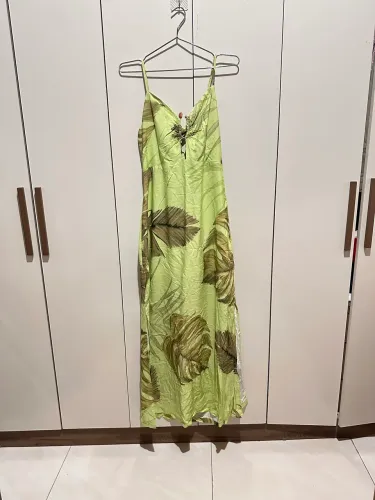 Vestido verde tricomix 42