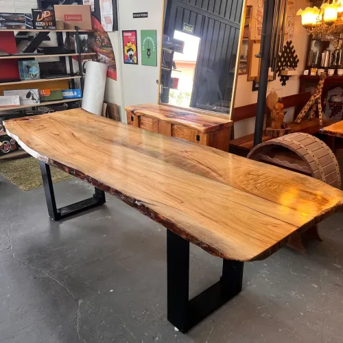 Mesa De Jantar Rustica Madeira Canela Medida 277x89