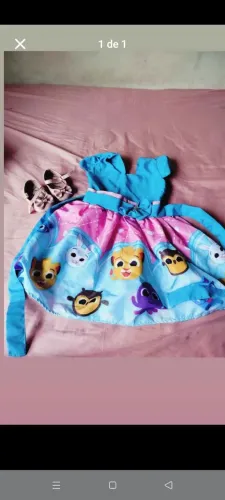 Vestido Tam p + sapatinho num 16 usado apenas uma vez!