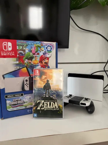 Nintendo switch oled 1 + jogo Zelda (original, nunca desbloqueado)