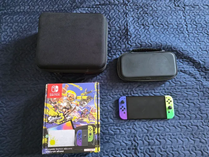 Nintendo switch OLED edição especial Splatoon original completa + acessórios