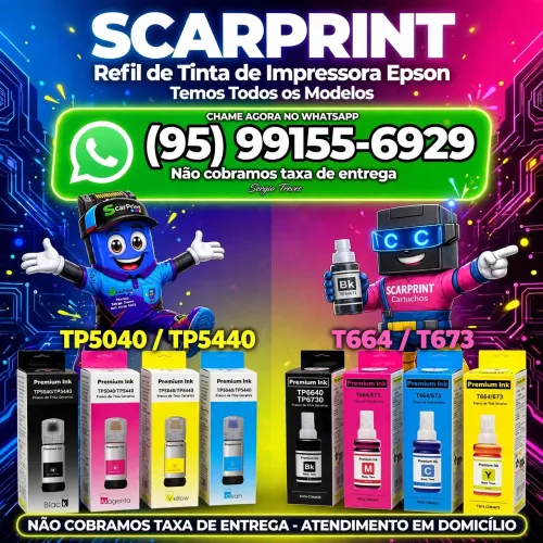 Entrega sem taxa refil de tintas de impressora temos todos os modelos