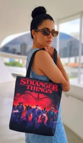 Bolsa Ecológica/ Ecobag Artesanal Média/ Série Stranger Things