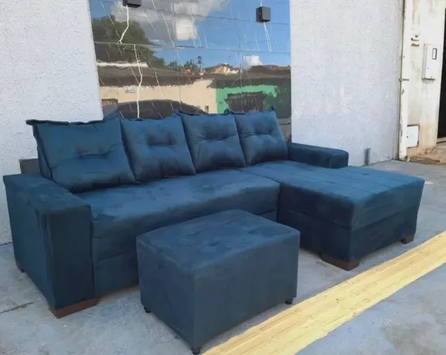Sofá de Canto com Chaise Novo, Entrega Grátis