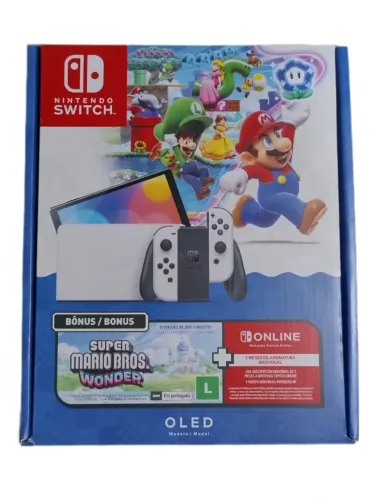 Nintendo Switch Oled + Mario Wonder + 3 Meses de Online Novo Lacrado
