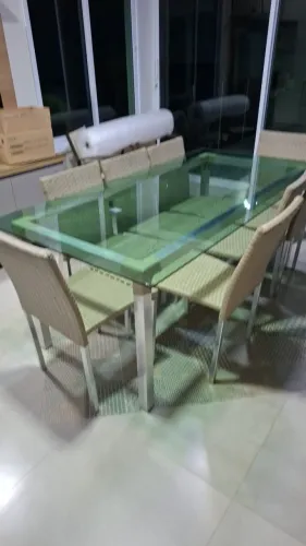 Mesa de fibra 2x1 com 8 cadeiras