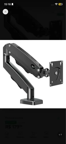 Suporte articulado de mesa com pistão a gás para monitores de ?17 A 35 ?polegadas ELG