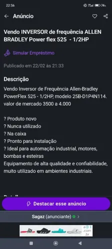 Inversor de frequência Rockwell Allen bradley