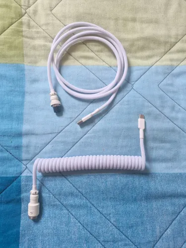 Cabo coiled branco para teclado