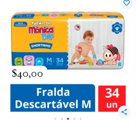 Fraldas descartáveis tamanhos M