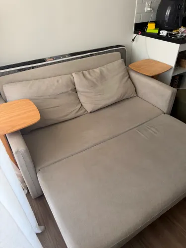 Sofá seminovo cinza/bege - R$900 - São Paulo, Bela vista