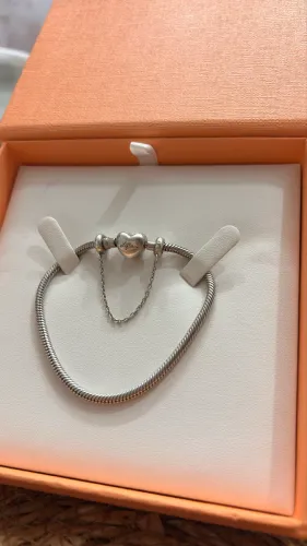 Pulseira Life Coração em Prata 925, original Vivara, tamanho 19.