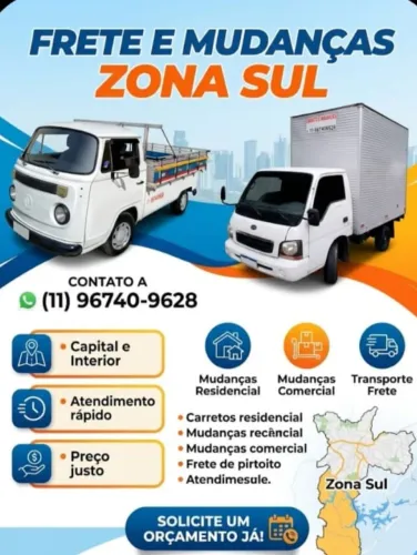 Fretes e mudança Moema santo Amaro vila olímpica Interlagos Socorro