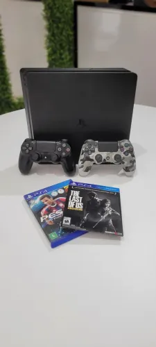Ps4 Slim Novinho Com Dois Controle 1TB