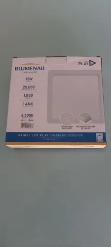 Painel led play quadrado sobrepor 12w Blumenau