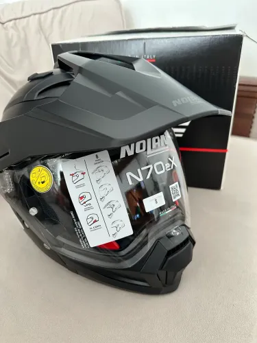 Capacete Crossover Nolan N70-2X - Preto Fosco - Tamanho S (Novo na Caixa)