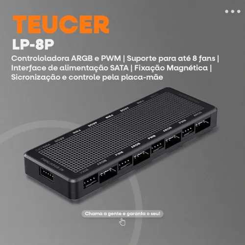 PROMOÇÃO!! Controladora ARGB + PWM | TEUCER LP-8P | 8 Portas