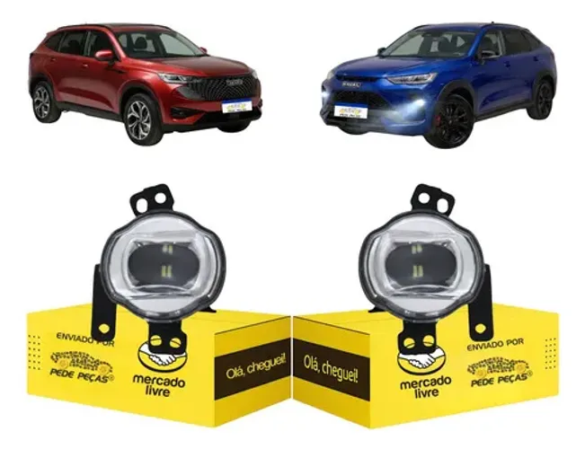 Par Farol Milha Cibie Auxiliar Haval H6 2023 A 2026 Com Led Prateado