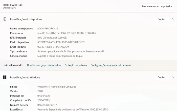 Samsung Galaxy Book S i5 | 8GB RAM | SSD Ultra Rápido | Touchscreen | Super Leve