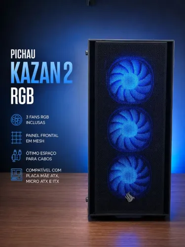 Gabinete Pichau Kazan 2 RGB Novo - NUNCA USADO!!!!