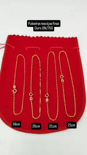 Pulseiras maciças finas... Ouro 18k/750