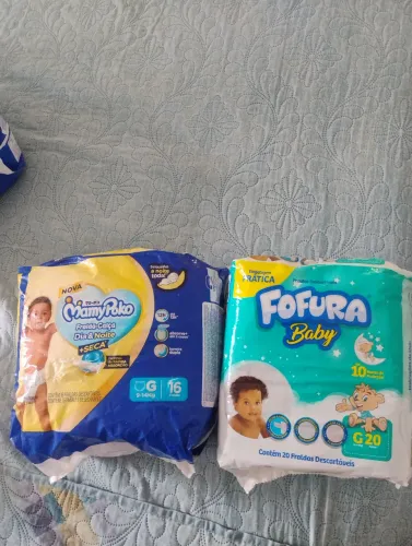Fralda MamyPoko + fralda Fofura Baby G 16 Unidades e 20 unidades