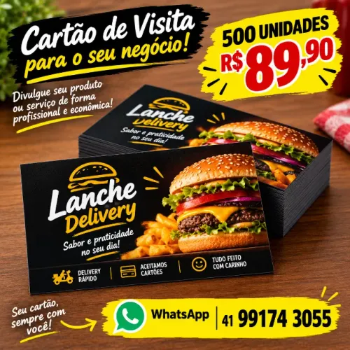 Cartão de visita - 500 Unidades