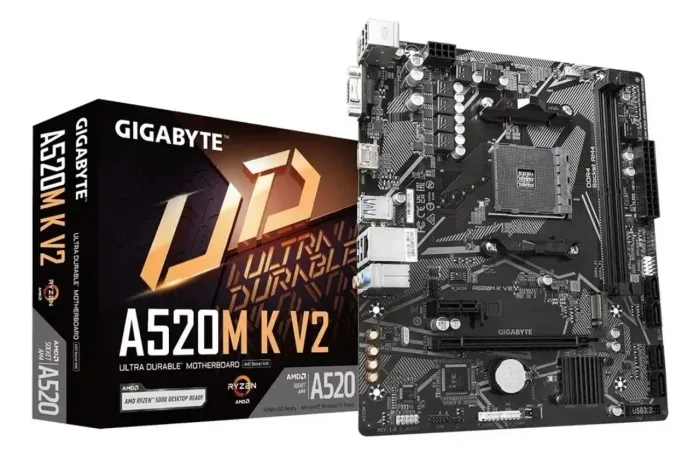 Placa-mãe Gigabyte A520M K V2 AM4 - Nova na caixa lacrado