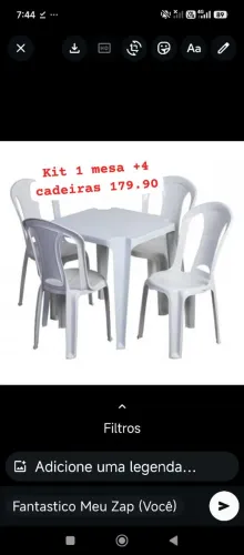 Kit 1 mesa+ 4 cadeiras