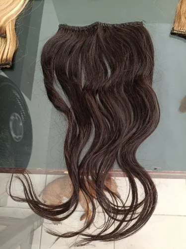Mega Hair/Aplique Ondulado Castanho e Preto