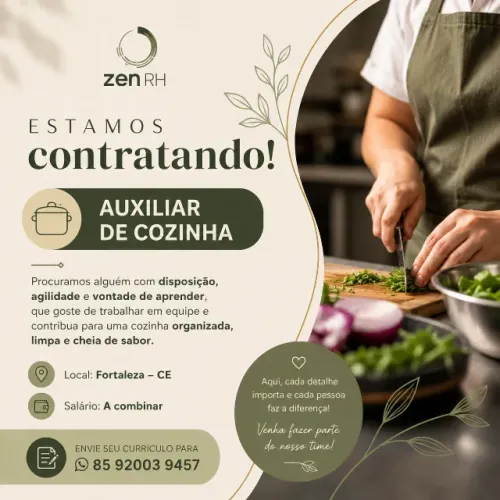 Vaga: Auxiliar de Cozinha 