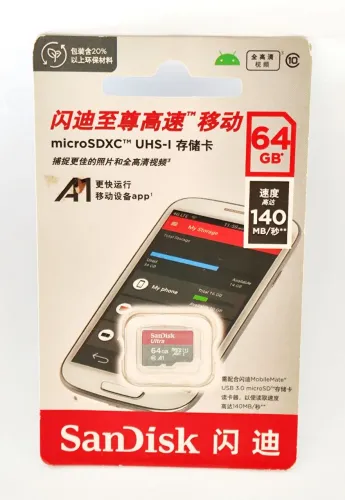 Cartão memória sandisk ultra 64GB a1 classe 10 Full HD grava em 4k alta resolução