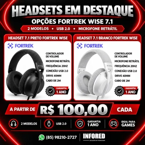 Headsets Fortrek Wise 7.1 em Destaque