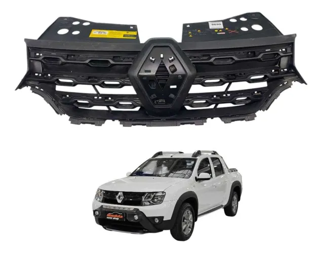 Grade Dianteira Renault Duster Oroch 2020 2021 Preto Brilhante
