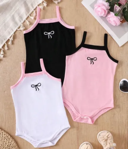 Kit com 3 Bobys para bebê menina