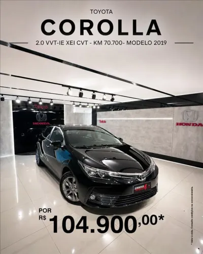 Toyota Corolla 2.0 XEI 16V Flex 4P Automatico 2019