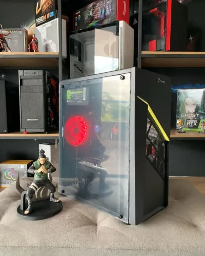 PC Gamer I3 8100, RX 550 4GB, 8GB RAM, SSD 128GB+500GB HD, H310, Gabinete Mavint