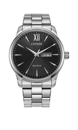 Relógio Citizen Men's Classic Day Date Indicator Eco-Drive Silver Watch 42MM BM8551-54E