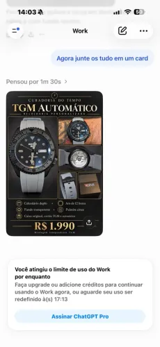 TGM AUTOMÁTICO PERSONALIZADO ? CAIXA PRETA E PULSEIRA CINZA ? KIT ORIGINAL