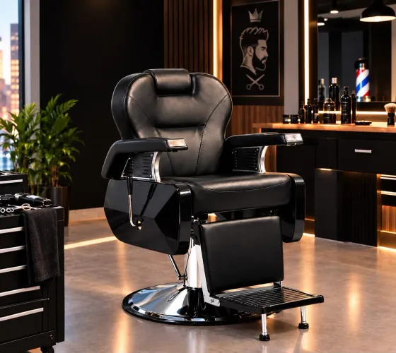 Cadeira de barbeiro profissional HL-803 PRETA