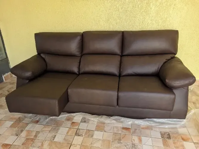 Sofá Retrátil e Reclinável Marrom Café Novo - Estrutura em Madeira Maciça
