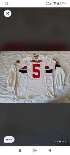 Camisa São Paulo Futebol Clube SPFC Mundial 2005 Lugano autografada tamanho G impecável 