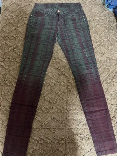 calça jeans feminina xadrez billie brothers 38
