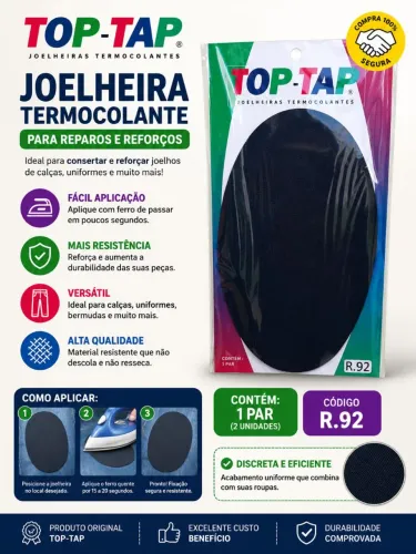 Joelheira Termocolante para Reparar Calça Jeans Kit 3 Pares Reforço de Tecido