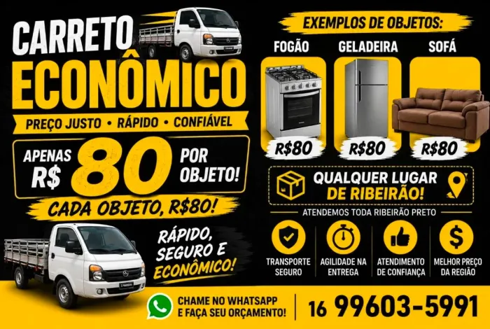CARRETO ECONÔMICO EM RIBEIRÃO ?
