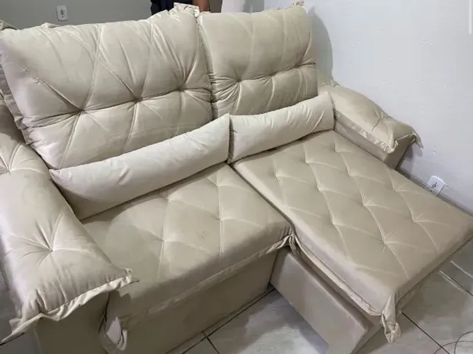 Sofá Retrátil Reclinável Confort Line 240 Bege